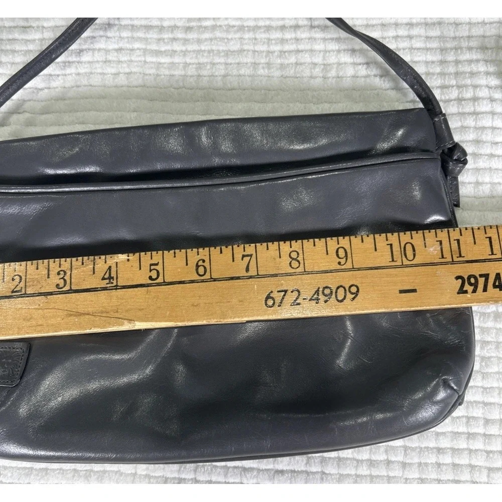 Vintage‎ Anne Klein for Calderon Gray Genuine Leather Purse Clutch Crossbody